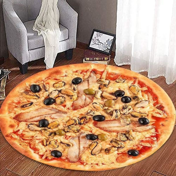 IC 180 cm Pizzapeitto Kaksisivuinen Burritopeitto, Pehmeä ja Mukava Pizzapeitto Aikuisten ja Lasten, Hauska Flanellipeitto