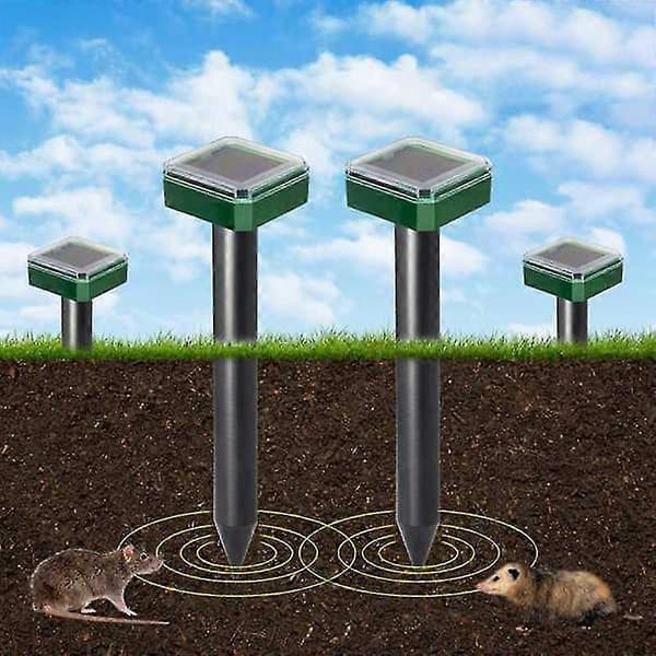 6 Pcs Solar Powered Snake Repeller for Outdoor Use, Ultrasonic Snake Repeller, Solar Powered Snake Repeller F green  black
