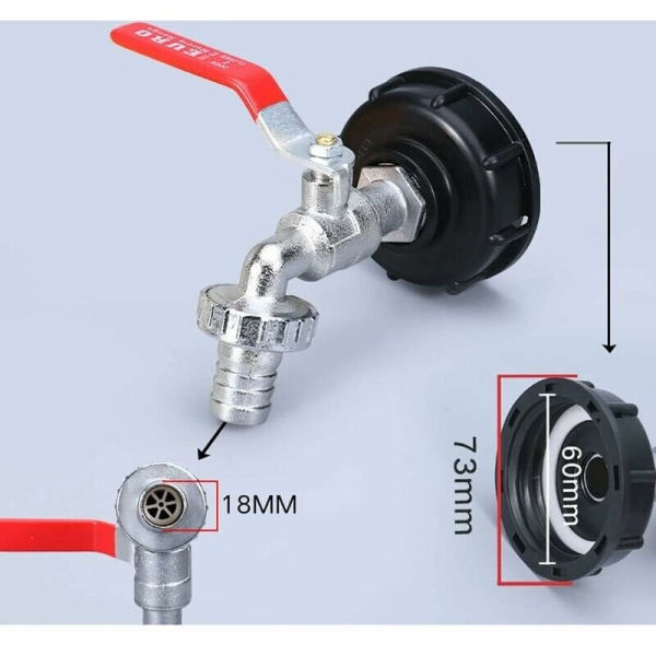 IBC Tankhane 1000L tankhane regnvandshane, 1/2\" IBC vandtank