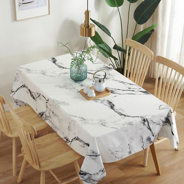 IC farveglad marmor tapet abstrakt tekstur monokrom tryk, restaurant K rektangulær bordsduk