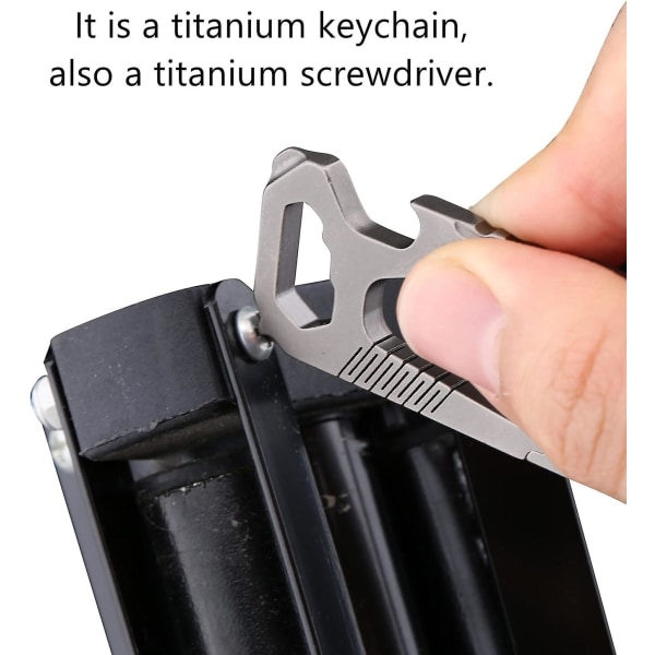 Titaninen karabiinikoukku avaimenperä pullonavaajalla - Heavy Duty monitoiminen Edc avaimenperä leirintään, vaellukseen ja päivittäiseen käyttöön IC