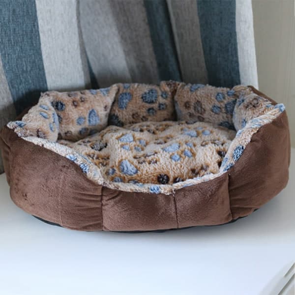 1 Husdjur Hund Sängar Mattor Mjuk Plysch Varm Soffa Kennel Sovkorg för brun 37*32cm