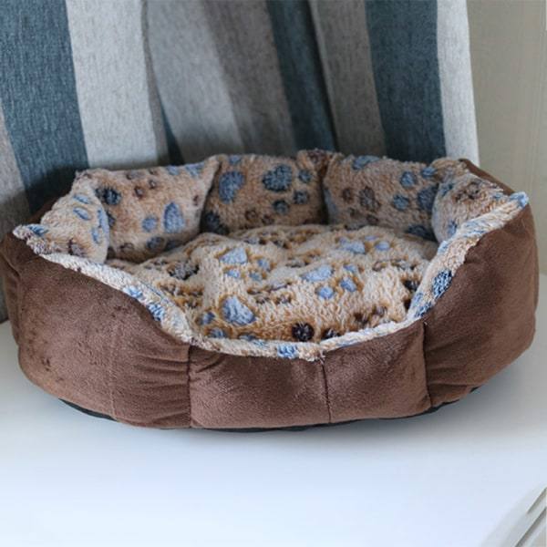 IC Husdjursbädd Matta Mjuk Plysch Varm Soffa Kennel Sovkorgen för brun 37*32cm