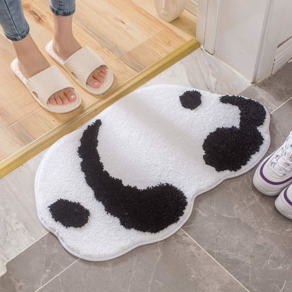 IC Sklisikker badematte Pandaformet Tuftet Plysj Supermyk, Koselig Vaskbar Badematte i Soverommet Tykke Matter for Barn (18\" x 27\", Panda)