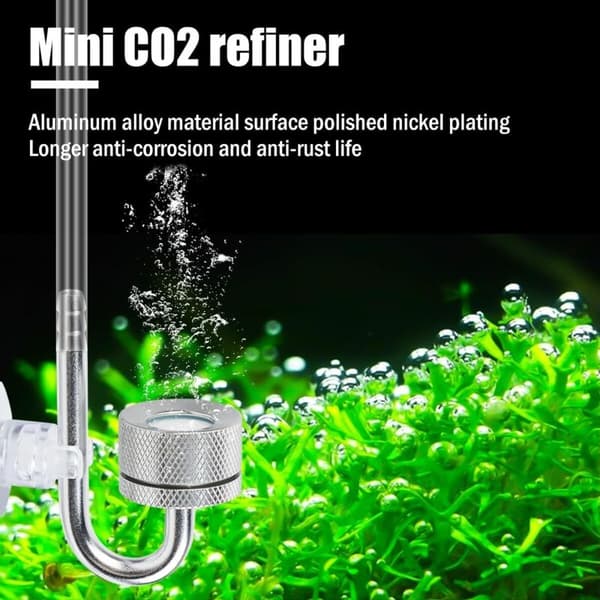 Akvarie CO2 Diffuser med sugekopper og U-rør til ferskvandsfisk planter ilt kompatibel med akvarier