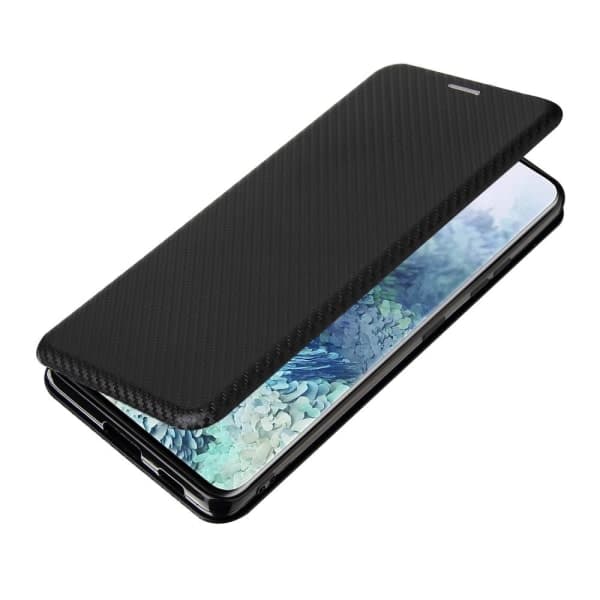 IC Samsung Galaxy S21 Ultra - Kulfiber Tekstur Etui - Sort Sort Sort