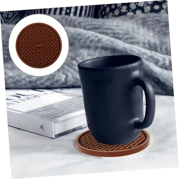 Non-slip Heat-insulating Coasters 6-pack Round Silicone Mats for Office