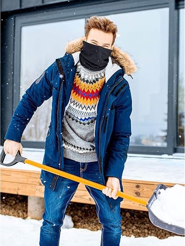 Multifunksjonelt polarfleece-skjerf, ansiktsmaske, halsvarmer, svart, 1 stk