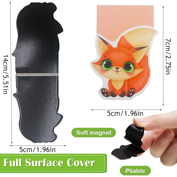 Magneettiset kirjanmerkit Värikkäät, 14 kpl Magneettiset kirjanmerkit, Kirjanmerkit, Magneettiset sivuklipsit, Sivumerkit, Kirjanmerkit, Lapset, Z Eläimet Z animals