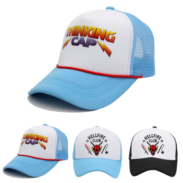IC Stranger Things Sesong 4 Cosplay Hellfire Club Hat Cap Y himmelblå