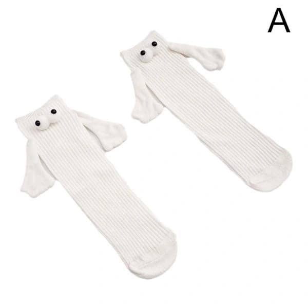 Magnetiska Hand-i-Hand Strumpor 2023 – Barnstrumpor som håller hand, Vit, 1 Par white 1 pair