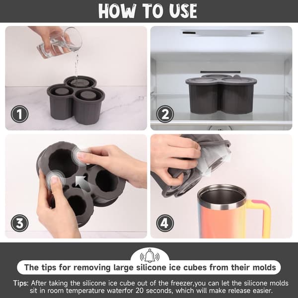 Ice Cube Mold - Stanley - Hollow - Cylindrical - Easy - Release - Cocktails - Whiskey - Long-lasting - Cooling - Reusable