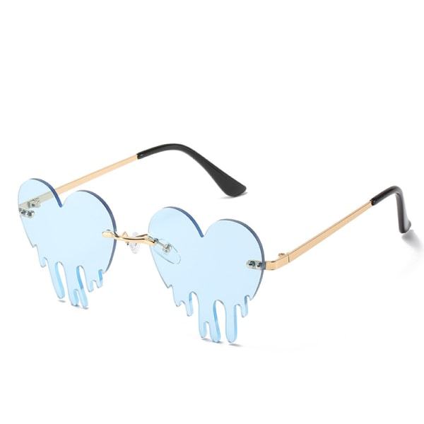 IC 2-pack färgglada hjärtformade solglasögon för män och kvinnor, roliga festglasögon för Halloween-bal
