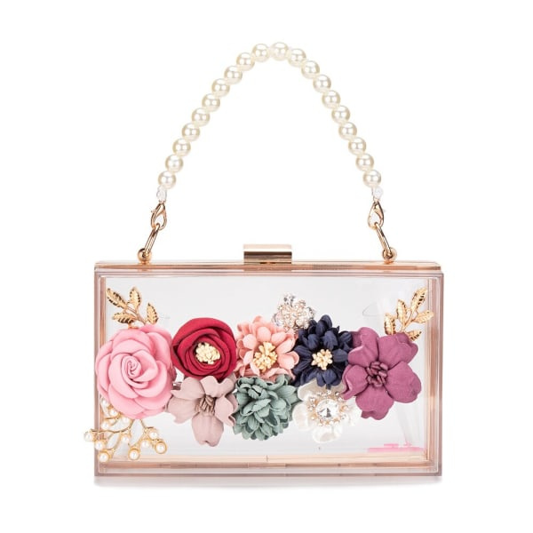 IC Kvinders Akryl Blomst Clutch Crossbody Håndtaske Aftensko