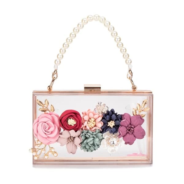 IC Kvinnor Akryl Blomma Kopplingar Crossbody Handväska Kvällsväskor