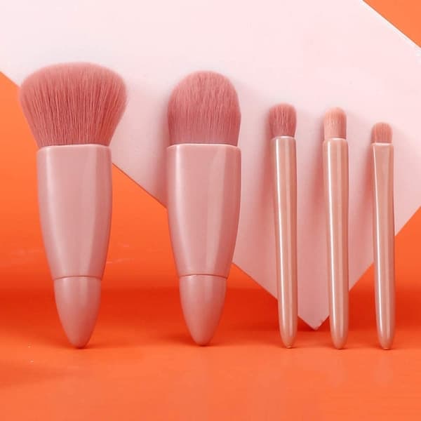 IC Eyeshadow Foundation Makeup Tool med Spegel 5 Stycken Borste Set