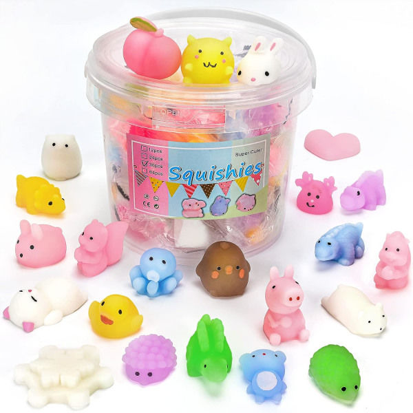 24 st Party för barn Mochi Toy Stressavlastare Förvaringslåda