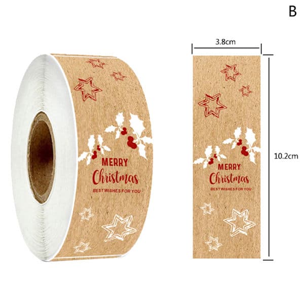 150 st/rulle God Jul klistermärken rektangulära julklappar B