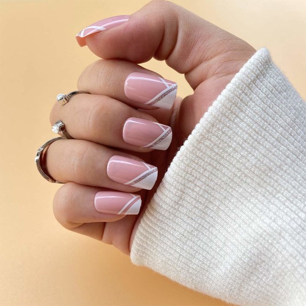 IG Feilisa French Fake Nails Kort kokeilu Nails Square Crystalilta