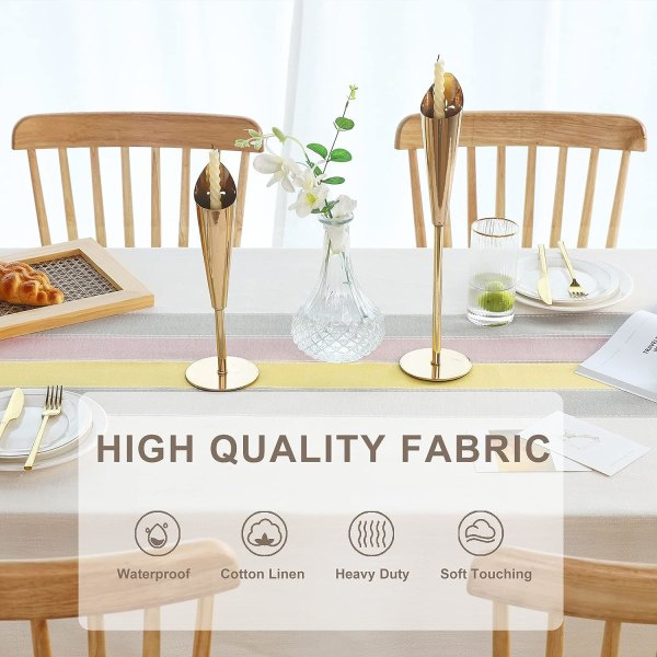 IC Linne Bomullsduk Rektangulär Duk Linne 140x220 cm Elegant Bordsduk Rektangel för Hemmatsal Köksbordsdekoration