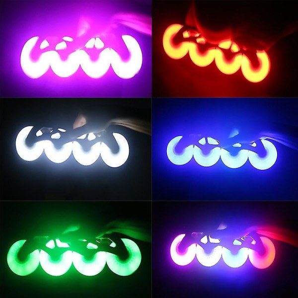 IC 4st Flash Inline Skate Wheels 90a LED-belysning Rullskridskohjul