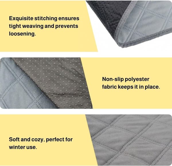Marsvinsburfoder 4-pack 30x30 cm Tvättbara Absorberande Fleecemattor med Halkfri Botten för Kanin Hamster Chinchilla Grå