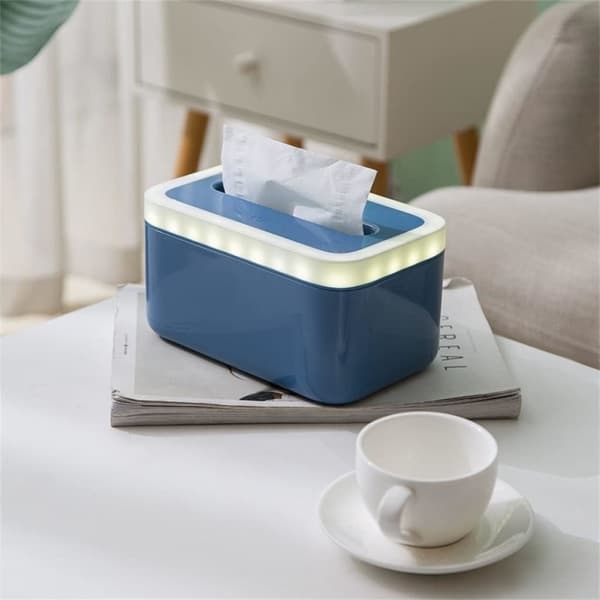 IC Creative Servettlåda Tissue Box med Nattljus Hushållsavtagbar Tissue Box Förvaringsbox Matbord Tissue Box