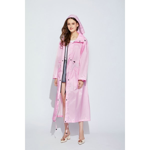 IC Snygg Lang Regnjakke Unisex Regnponcho med Vandttæt Lomme med Klap XL