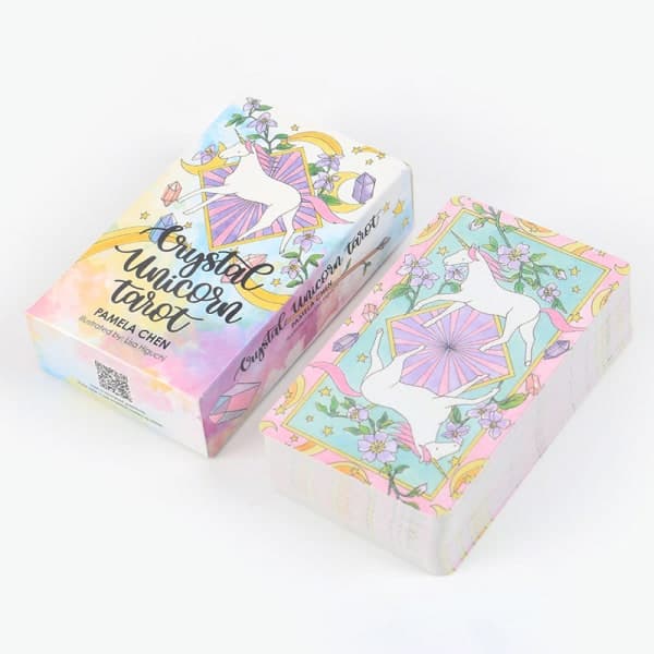 78st 10*6cm Ny Tarot Crystal Unicorn Tarot brädspel divinat