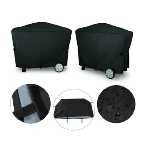 BBQ Grillovertræk til Weber Q2000 Q3000, UV-resistent vandafvisende polyester, Udendørs terrassegrillbeskyttelse, Sort 112,4 x 64,1 x 95,6 cm