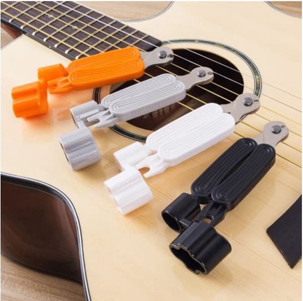 Gitarstemmeverktøy 3 i 1 | Multifunksjonell | Pinnedrager | Strengkutter | Stem gitar | Oransje