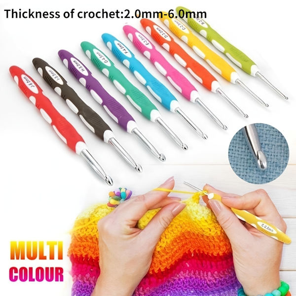 1/9 st 2,0 mm-6,0 mm Sy- och sticktillbehör Ergonomisk set Virknålar Sticknålar Sytillbehör