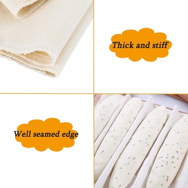 90x66 cm - Bread Cloth - Linen Cloth - Thick Bread Cloth - Suitable for Baking Bread Dough - Suitable for Making Baguettes, Bread, Ciabatta Bread