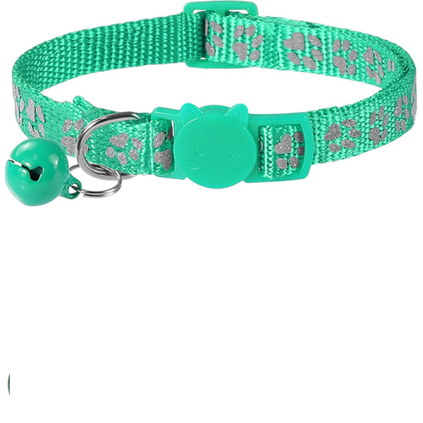 IC Reflekterande katthalsband med säkerhetsspänne och klocka, justerbart halsband för katter, 19-32 cm svart