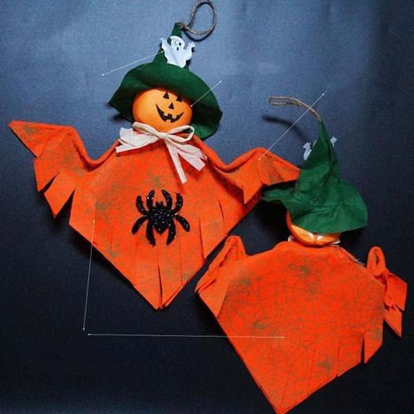 IC Halloween henge spøkelse pumpe spøkelse gress strømpe henge Halloween uteområde gressplen hagefest dekorasjoner