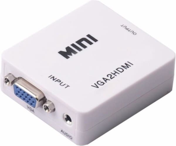 HDMI til VGA + 3,5 mm Jack-omformer / hvit