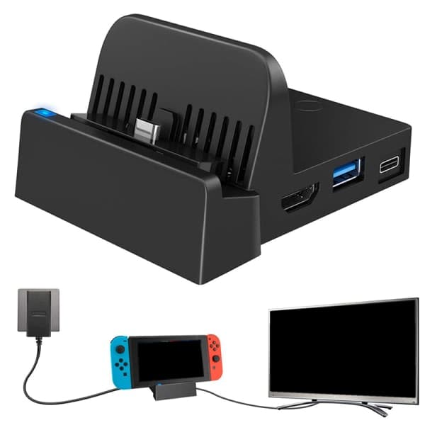 Dockingstasjon for Switch Ladestasjon 4K HDMI TV Adapter 48*36*21mm