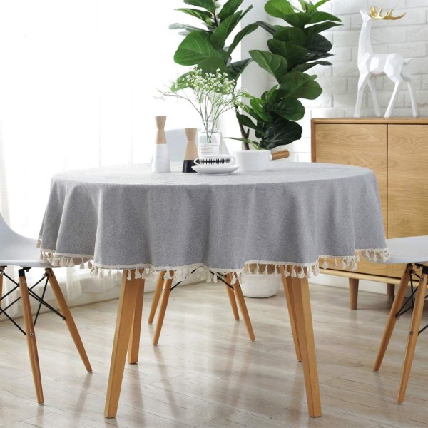 IC Runda dukar Enfärgad tofs duk inomhus och utomhus multifunktionell bomullsduk Diameter 100 cm