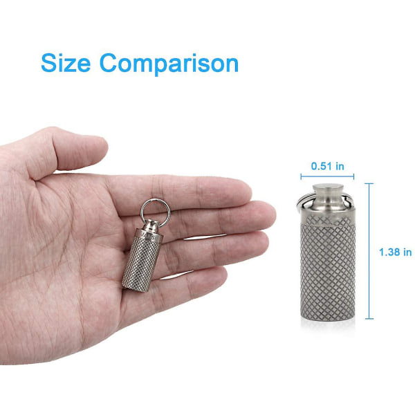 Titan Vattentät nyckelring Pillhållare Behållare Bärbar Mini Size Pill Box Case För Utomhusresor Camping IC