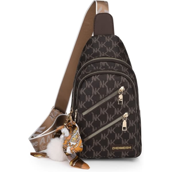 IC Sling Backpack Sling Bag för kvinnor, Bröstväska Daypack Crossbody Sling Backpack (A-Black)