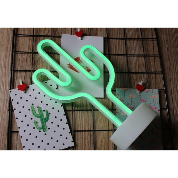 IC Cactus Neonljusskylt, Dekorativ LED Neon Batteridriven