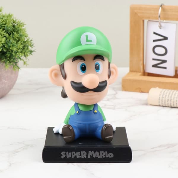 IC Bros Luigi Cartoon Spring Model Toy Anime Figur Desktop Decora Grön
