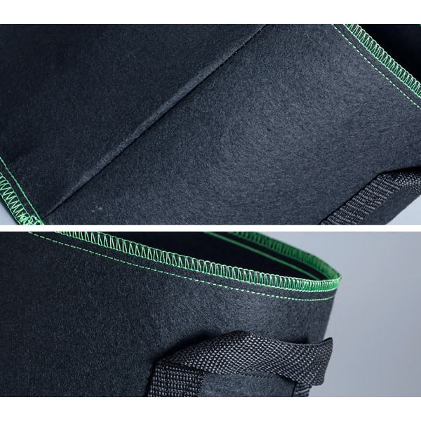 IC 5 Plantesække, Non-Woven Træplantningssække til dyrkning af planter (sorte og grønne kanter, ingen bærende (1 gallon) Φ18*15)
