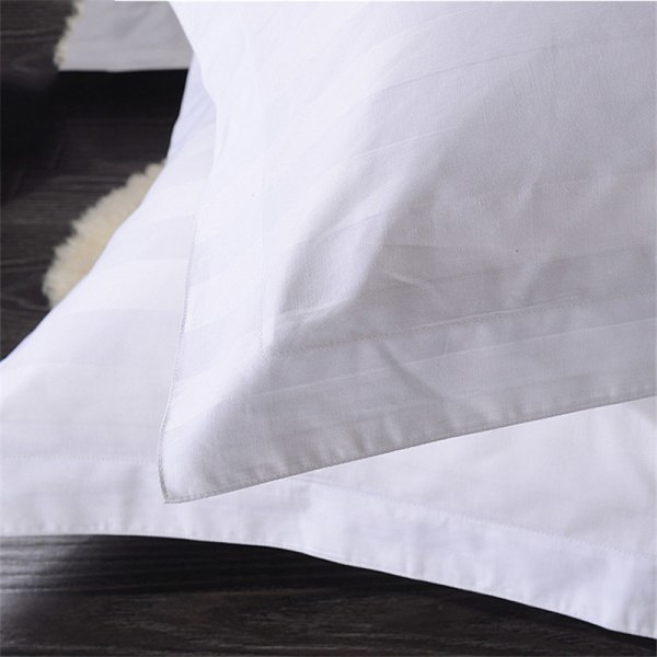 IC 1st 100% Bomull Vit Stripe Case Hem Sovrum Hotell Säng B