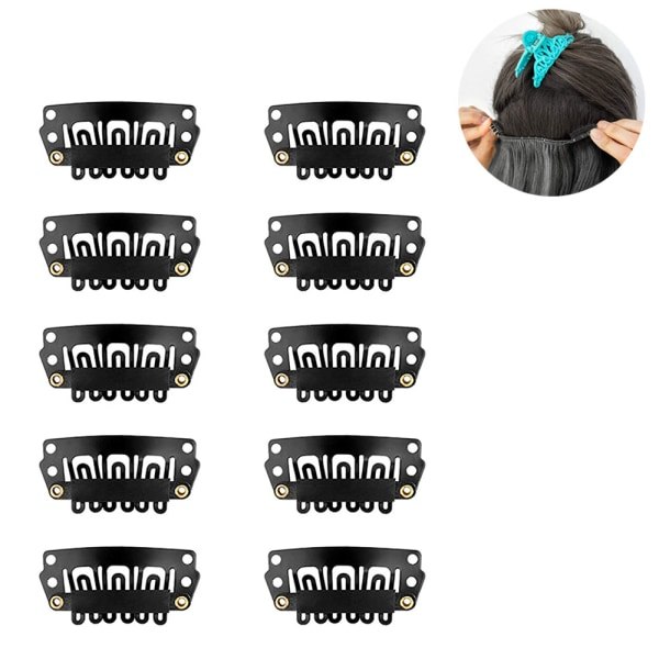 140 stk. parykspænder, U-formede clips, jernmetal erstatning, sort