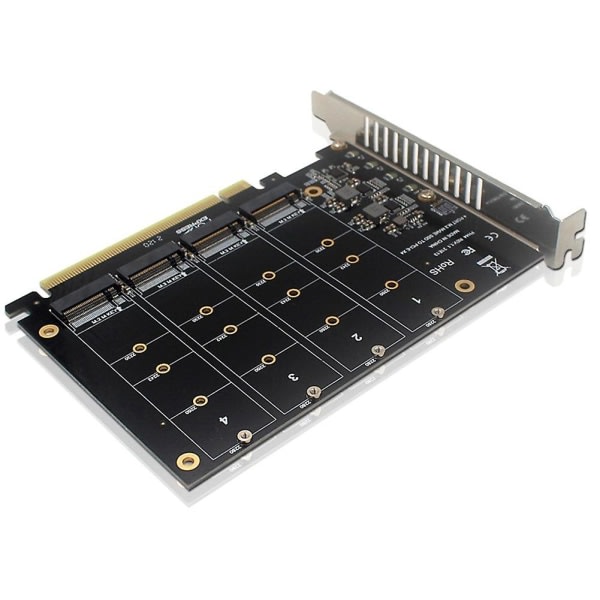 4-portars Nvme till Pcie adapterkort M.2 Nvme till Pcie X16 adapter 4x32gbps M Key hårddisk-omvandlare R