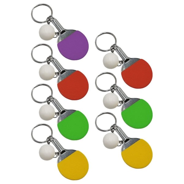 7 st Nyckelringar Unika Nyckelringar Bordtennisracket Nyckelringar Bag Hängen（M，Asorted Color） IC
