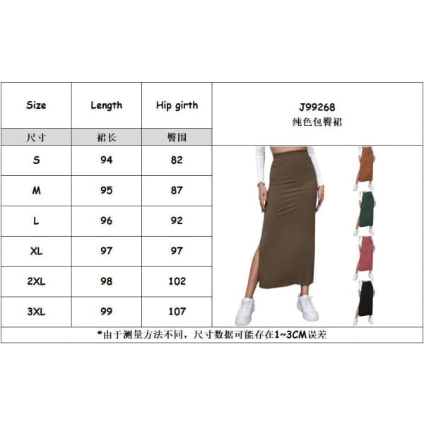 IC Dame Elastisk Midje Delad Lår Ribbstickad Lang Maxi Bodycon Blyantkjole