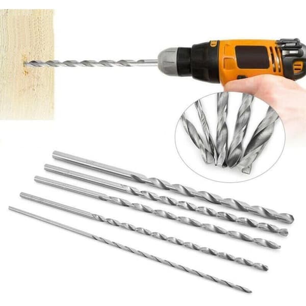 2-pack HSS Borr Set 200mm x 4mm, Extra Lång HSS Direkt Skaft Borr (4mm)