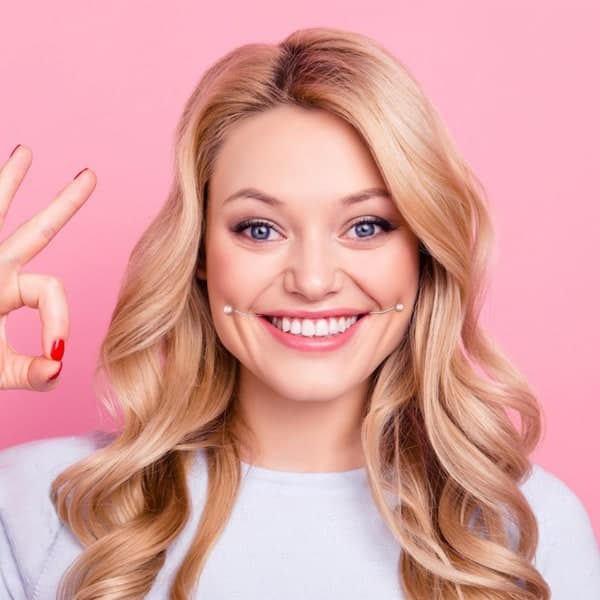2 stk. Dimple Makers - Naturlig Smile Trainer, arbejde, læse, studere | Let at bære sølv